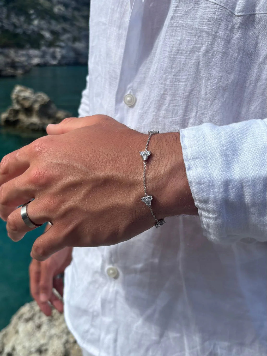 WHITE CLOVER BRACELET | Zilver