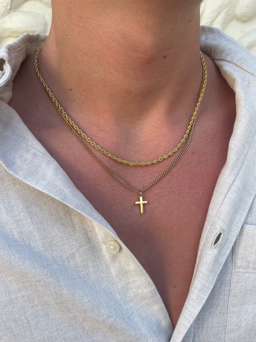 CROSS X ROPE 3MM SET | 18K Goud