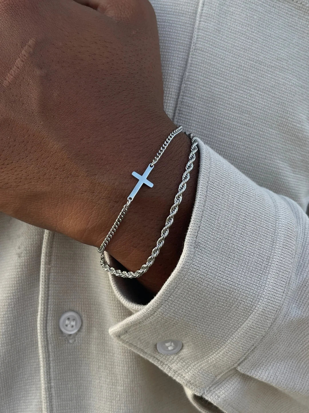CROSS X ROPE 3MM SET | Zilver