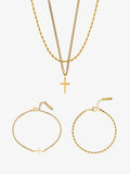 CROSS X ROPE 3MM SET | 18K Goud