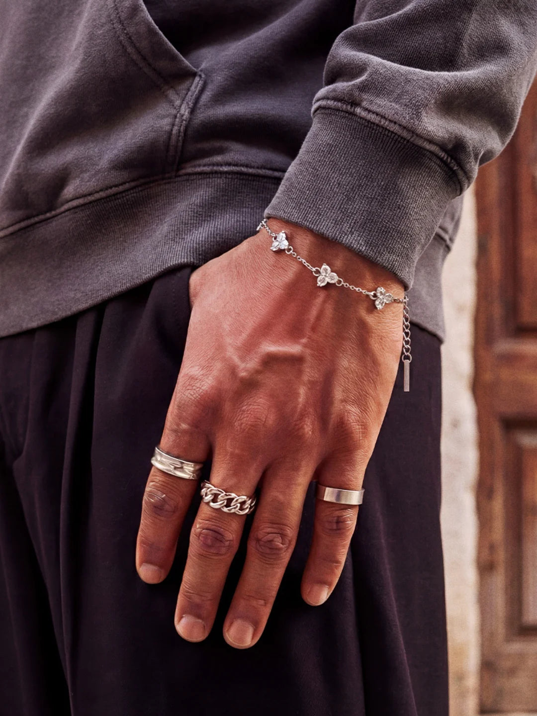 WHITE CLOVER BRACELET | Zilver