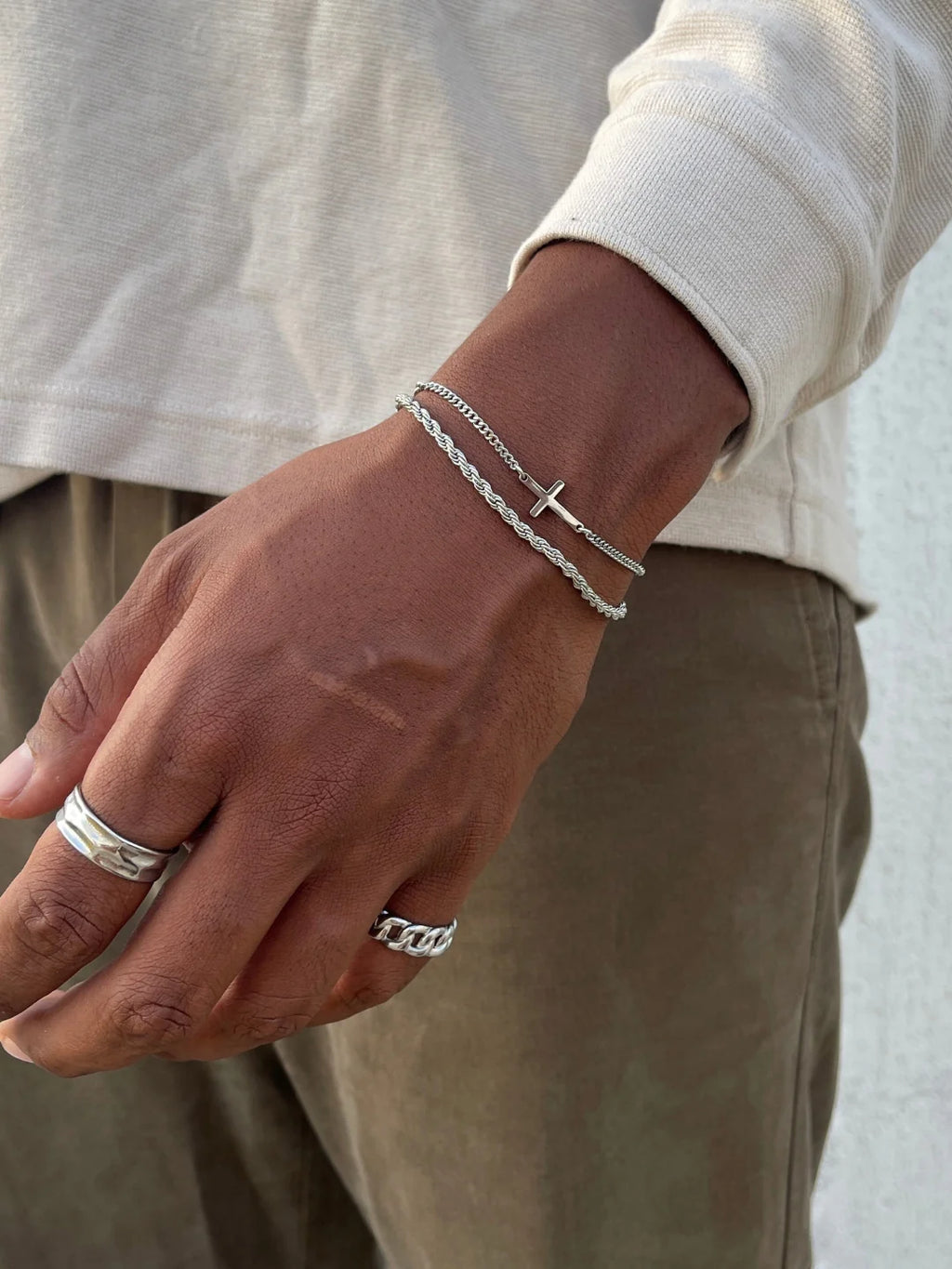CROSS X ROPE 3MM SET | Zilver