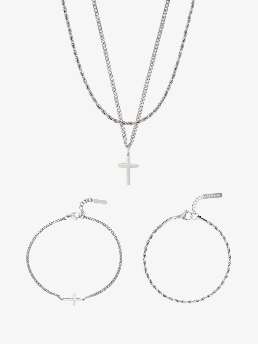 CROSS X ROPE 3MM SET | Zilver