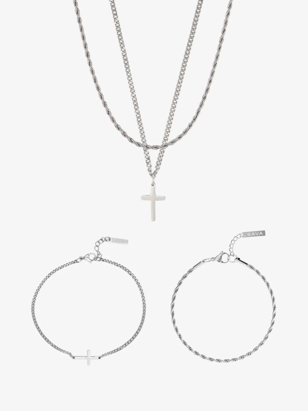 CROSS X ROPE 3MM SET | Zilver