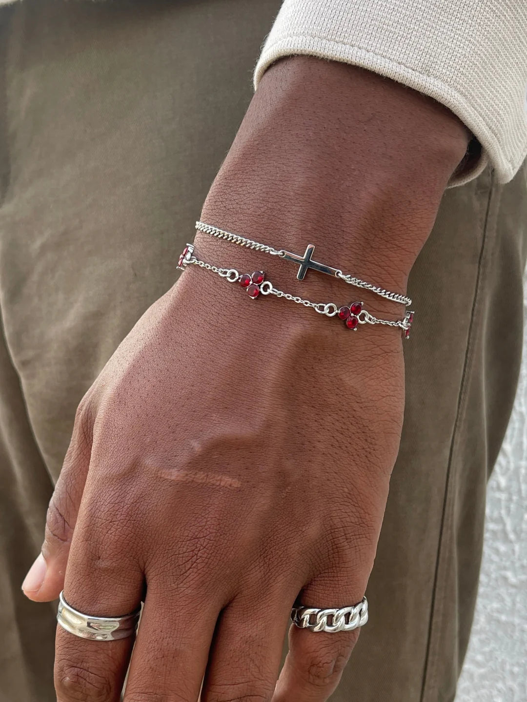 CLOVER BRACELET SET | Zilver