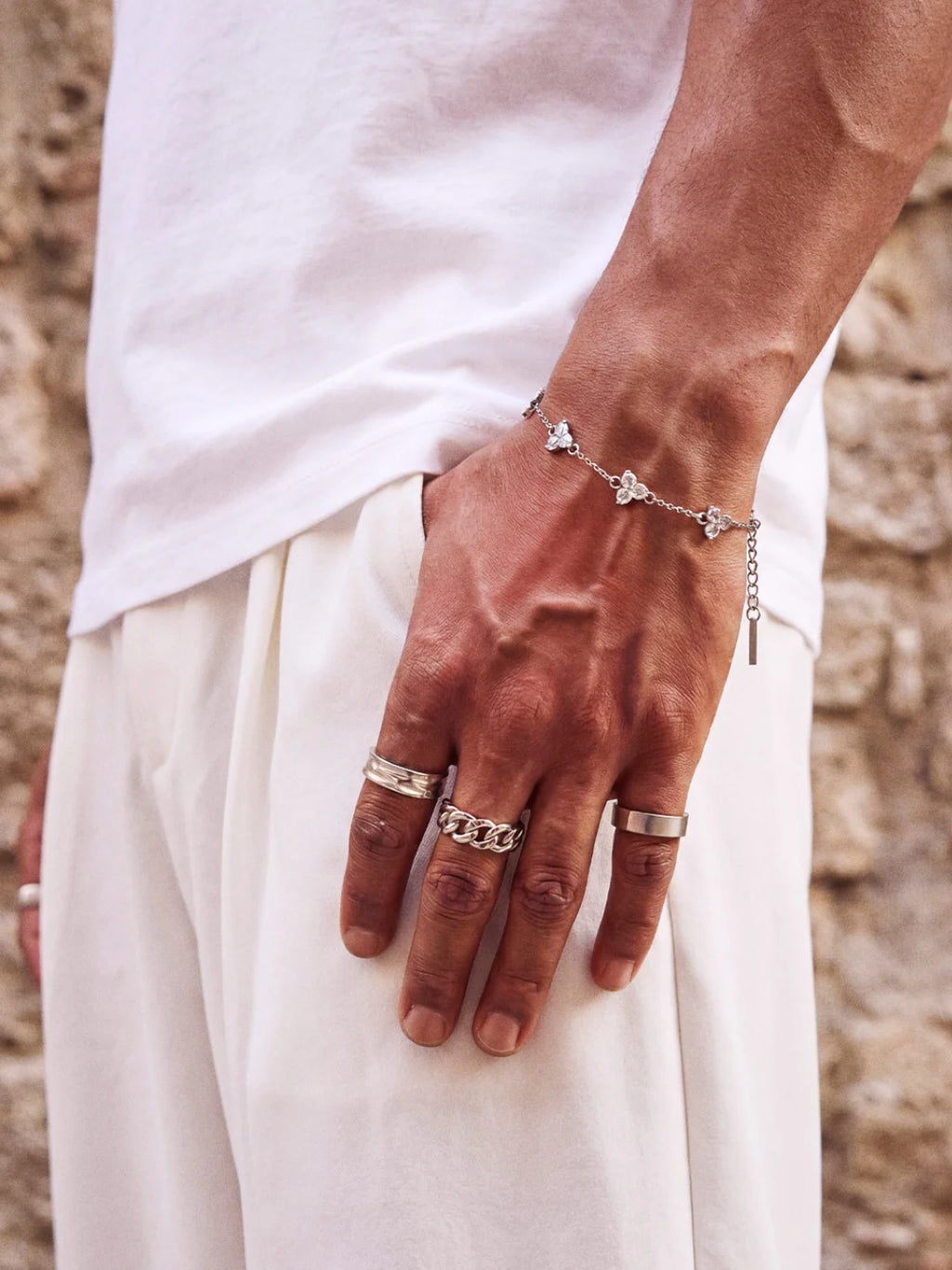 WHITE CLOVER BRACELET | Zilver