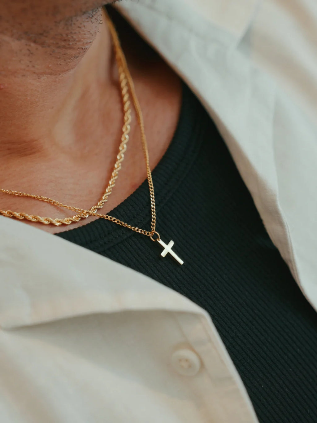 CROSS X ROPE 3MM SET | 18K Goud