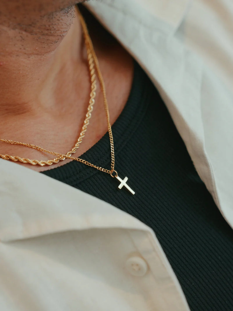 CROSS X ROPE 3MM SET | 18K Goud