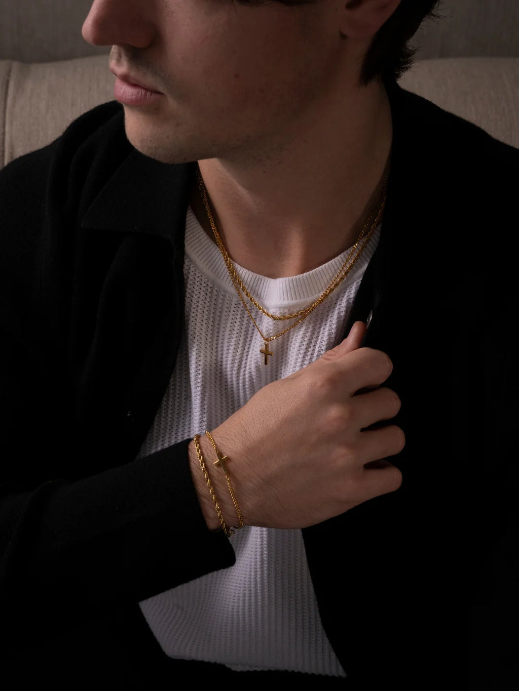 CROSS X ROPE 3MM SET | 18K Goud